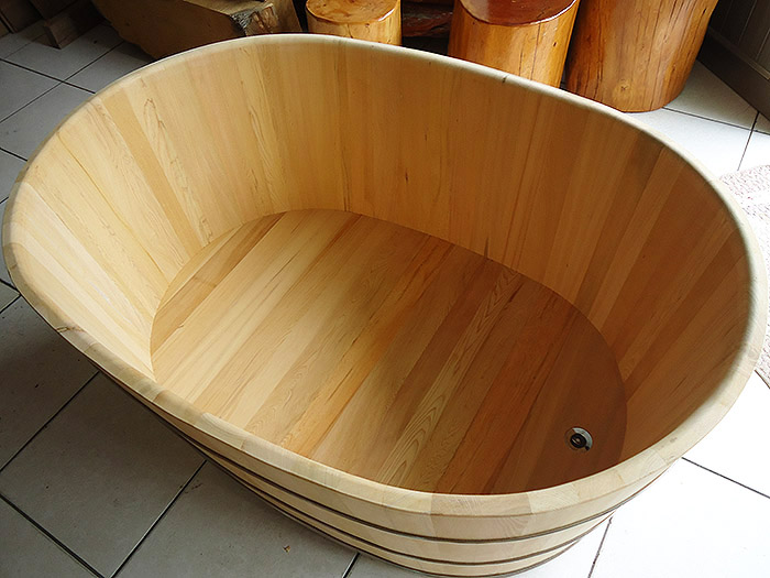台灣檜木圓型沐浴桶
